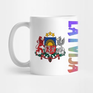 Latvia (Latvija in Latvian) Coat of Arms Design Mug